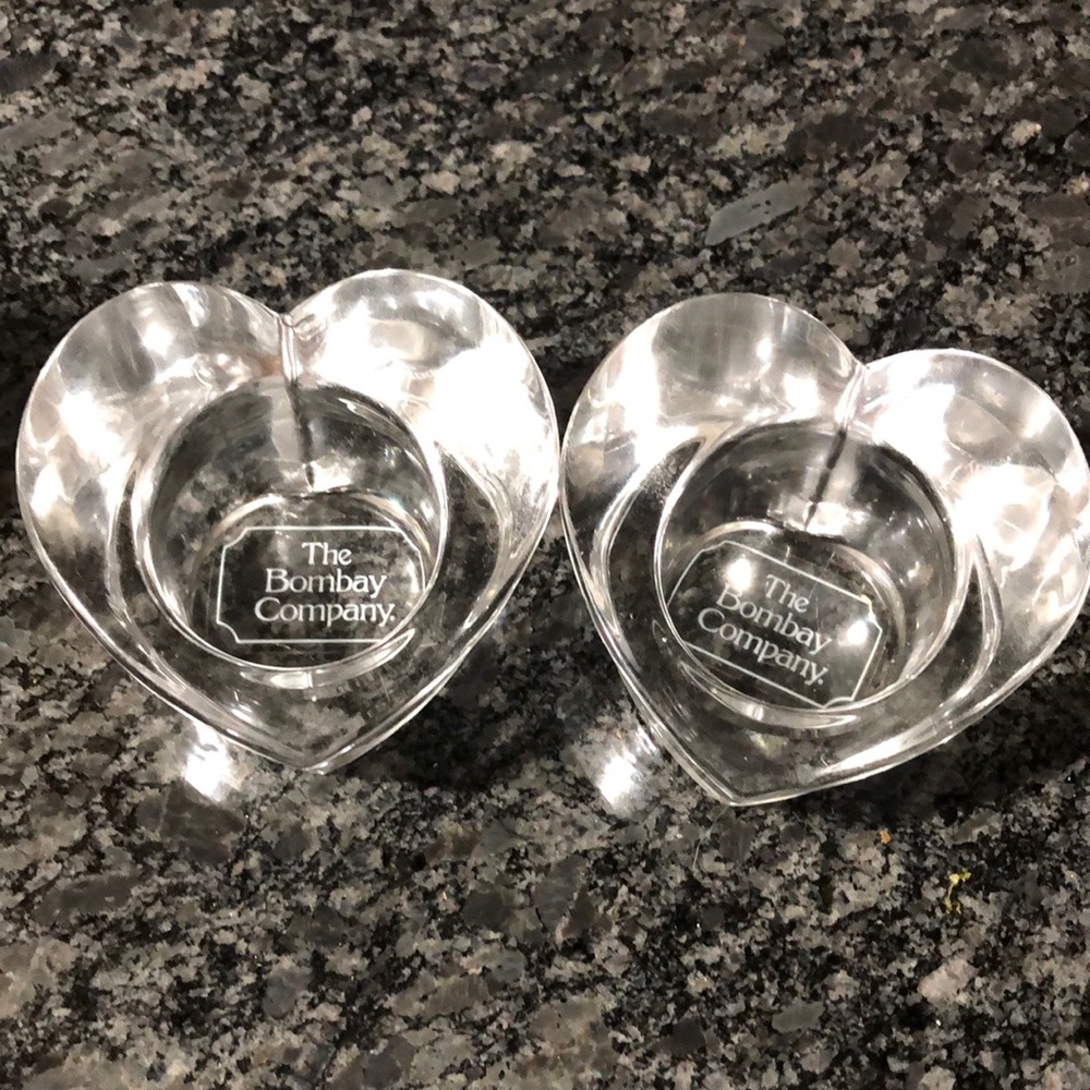 The Bombay Company set of hearts tealight holders